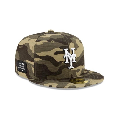 Green New York Mets Hat - New Era MLB Armed Forces Weekend 59FIFTY Fitted Caps USA3896027